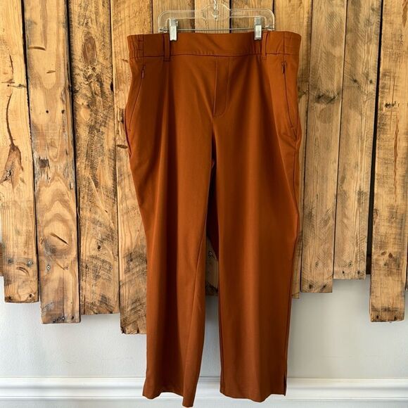 Land's End Pants Womens L 14-16 Carmel Wide Leg Zipped Pockets High Rise Pull On - Picture 2 of 14